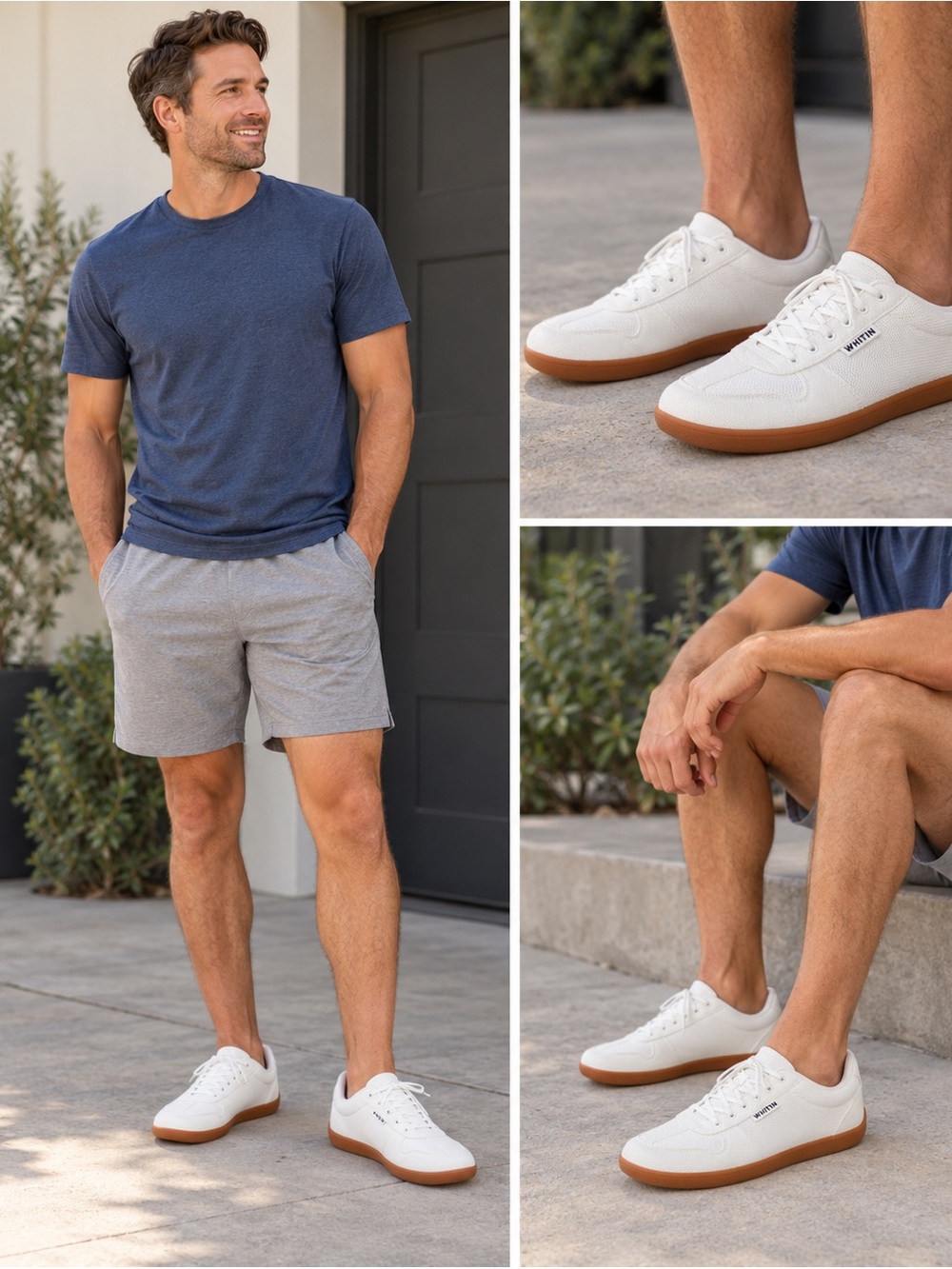 WHITIN Men's White Sneakers Size 47/ US Men’s 13 EUC